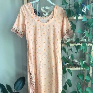 Peach Dress with Embroidery
